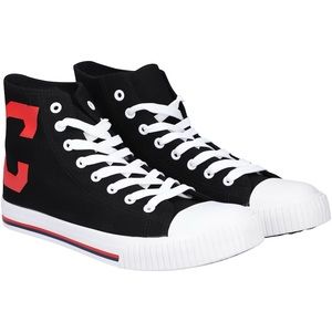 NEW FOCO Cleveland Indians Big Logo High Top Canvas Shoes Black, Men's Size 10